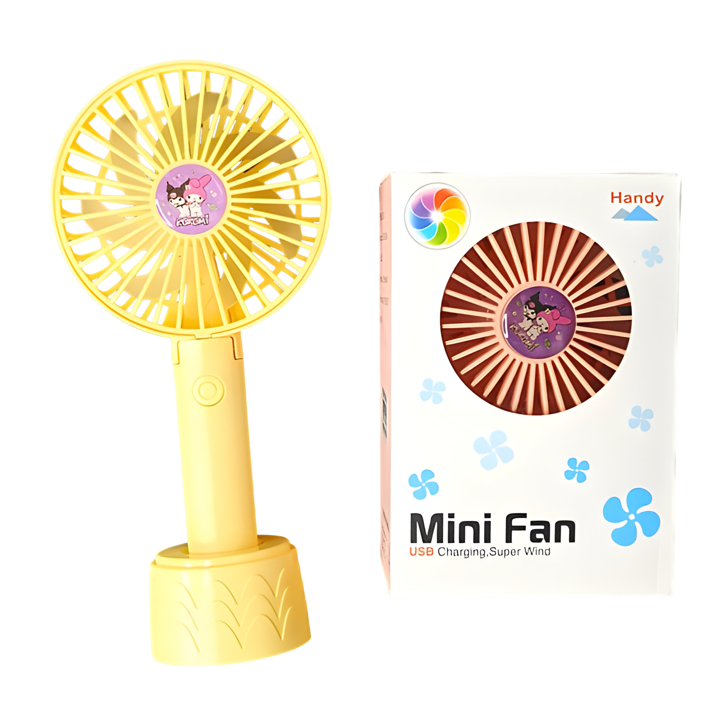 Вентилятор-USB дитячий портативний Куромі та Мелоді Жовтий (2628-12) - фото 1