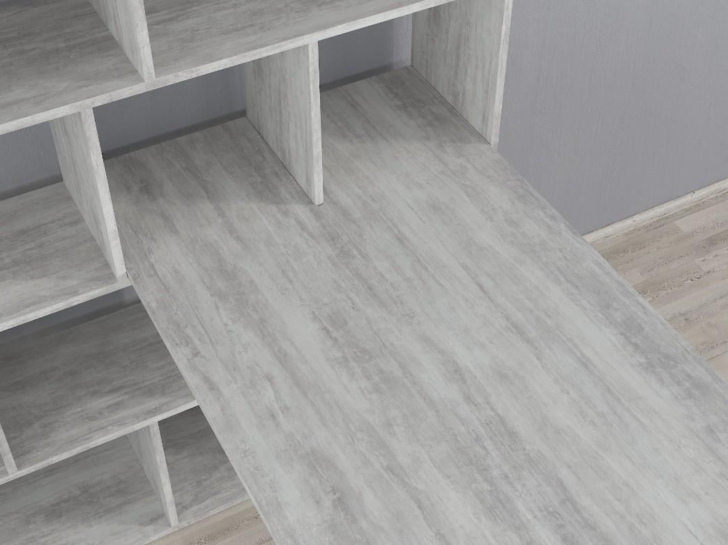 Письмовий стіл зі стелажем Id0083 ДСП 1450x664x743 мм Бетон - фото 3