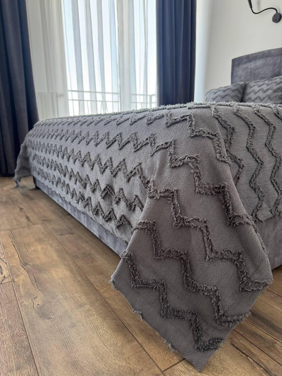 Покрывало Хельга 140x250 см Графитовый (20774-10-140x250cm) - фото 4 Покрывало Хельга 140x250 см Графитовый (20774-10-140x250cm) - фото 4