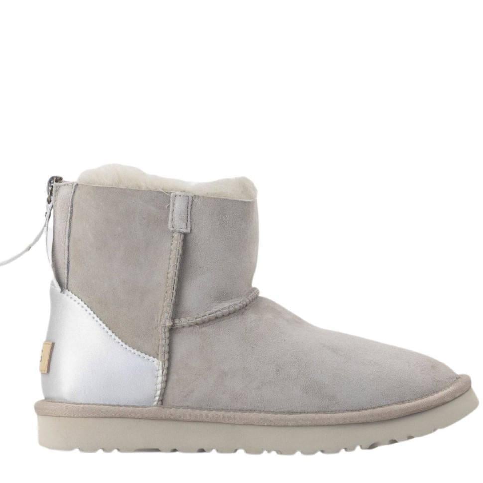 Уггі жіночі UGG Zip Mini Light Grey Chromium ZIP р. 36 Сірий (13597)