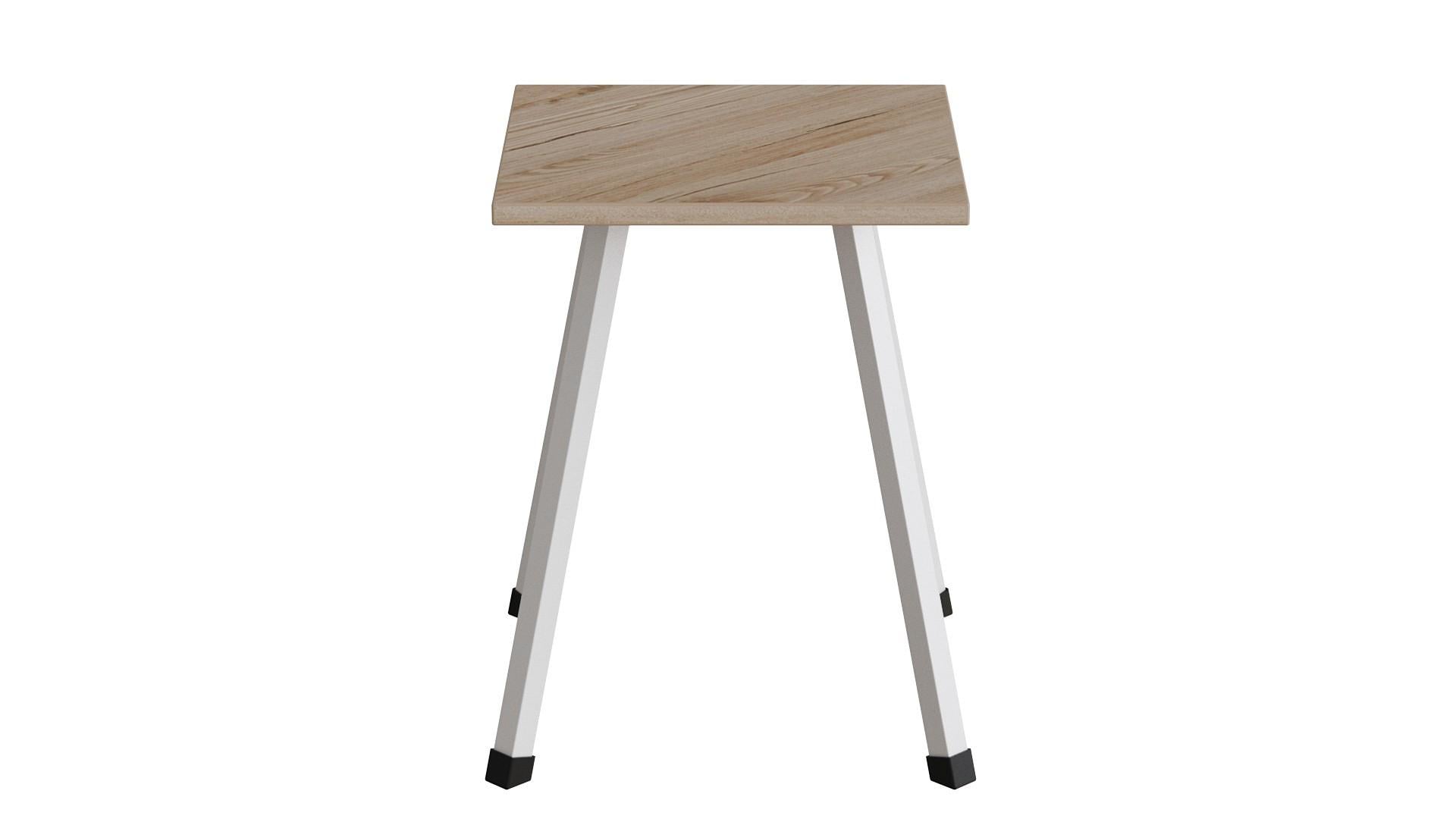 Табурет Ferrum-decor металл/ДСП 16 мм 430x320x320 мм Белый/Дуб Сан-Марино (FRD-106918)