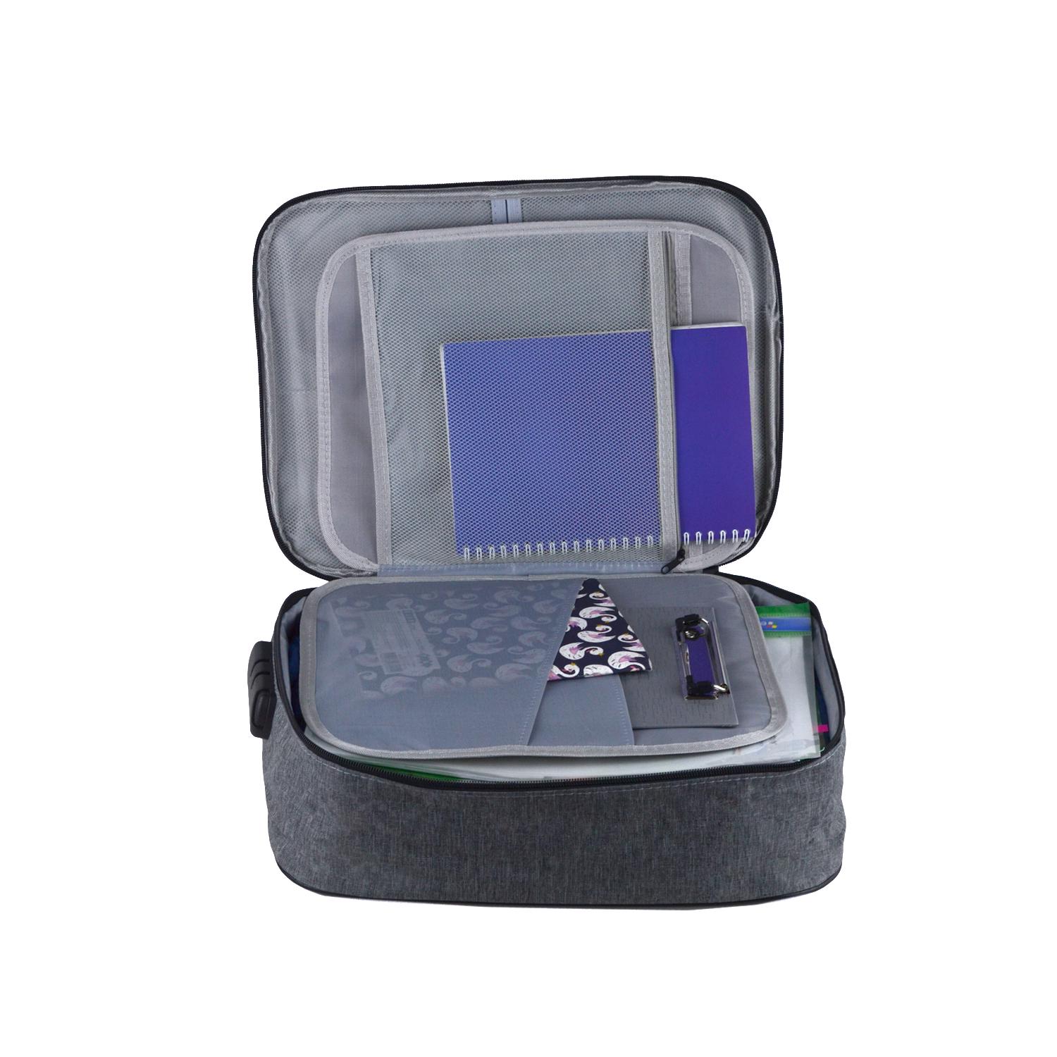 Сумка-органайзер для документов А4 с замком 35х27х11 см Серый (ОДД-12-41) - фото 2