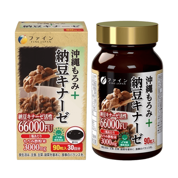 Наттокиназа и черный уксус мороми FINE JAPAN Okinawa Moromi Vinegar Natto Kinase 90 капсул (2897828623)