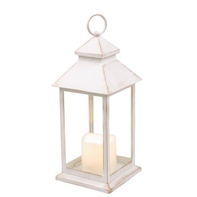 Подсвечник-фонарь со свечей LED Flora Белый (12342)