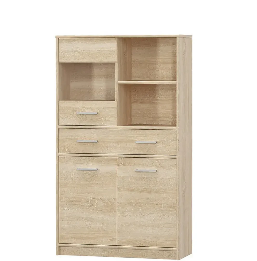 Пенал витрина для кабинета Мебель Сервис 2Д1В1Ш Типс 83,4х34,3х144,2 см Дуб самоа (28583120)