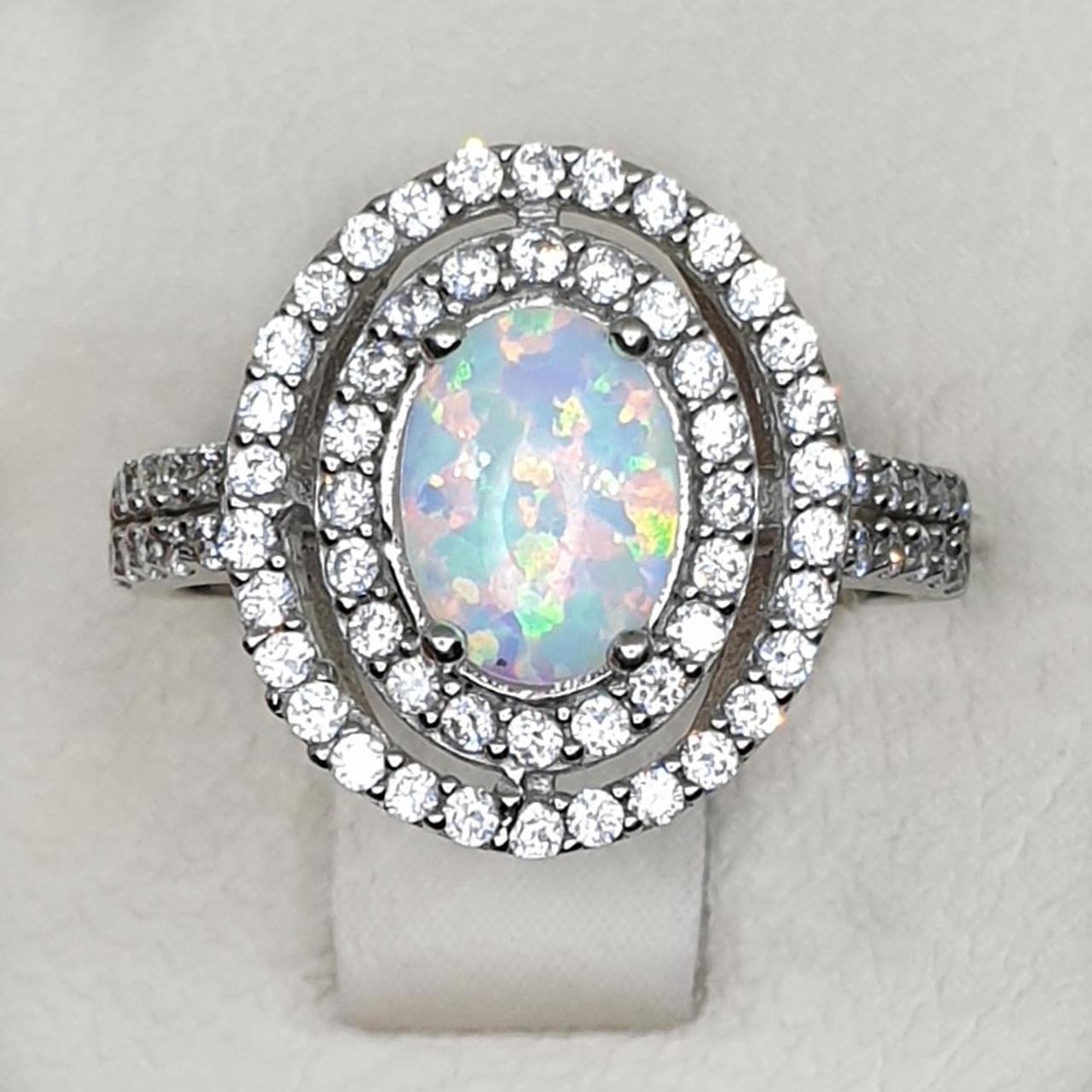 Кольцо серебряное с опалом р. 17 2,77 г (1417095471)