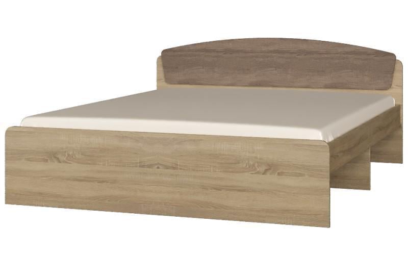Кровать двуспальная Еверест Астория 160х200 см Дуб сонома/Трюфель