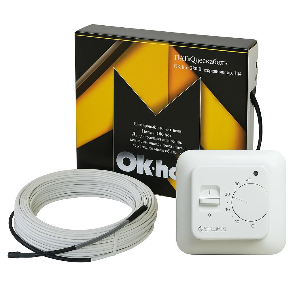 Тепла підлога Одескабель OK-hot двожильний кабель 10 м2/1706 Вт 100 м/регулятор для нагрівального кабелю
