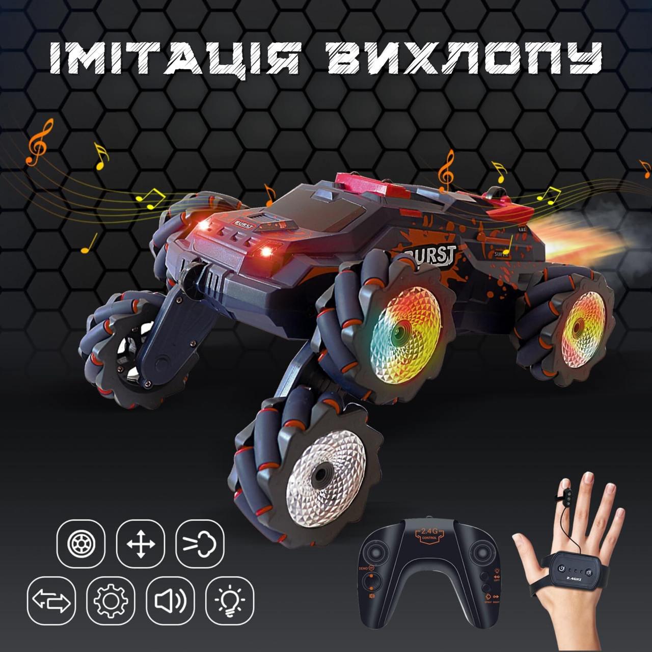 Машинка трюкова на радіокеруванні Berserk Stunt Car JC03PRO з розпилювачем та підсвічуванням з дистанційним керуванням Жовтий (781324) - фото 8 Машинка трюкова на радіокеруванні Berserk Stunt Car JC03PRO з розпилювачем та підсвічуванням з дистанційним керуванням Жовтий (781324) - фото 8