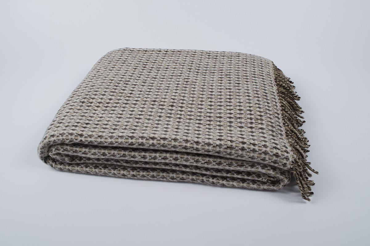 Плед шерстяной Vladi Dolce Vita Неаполь бело-бежевый 200х220 евро (200006053)