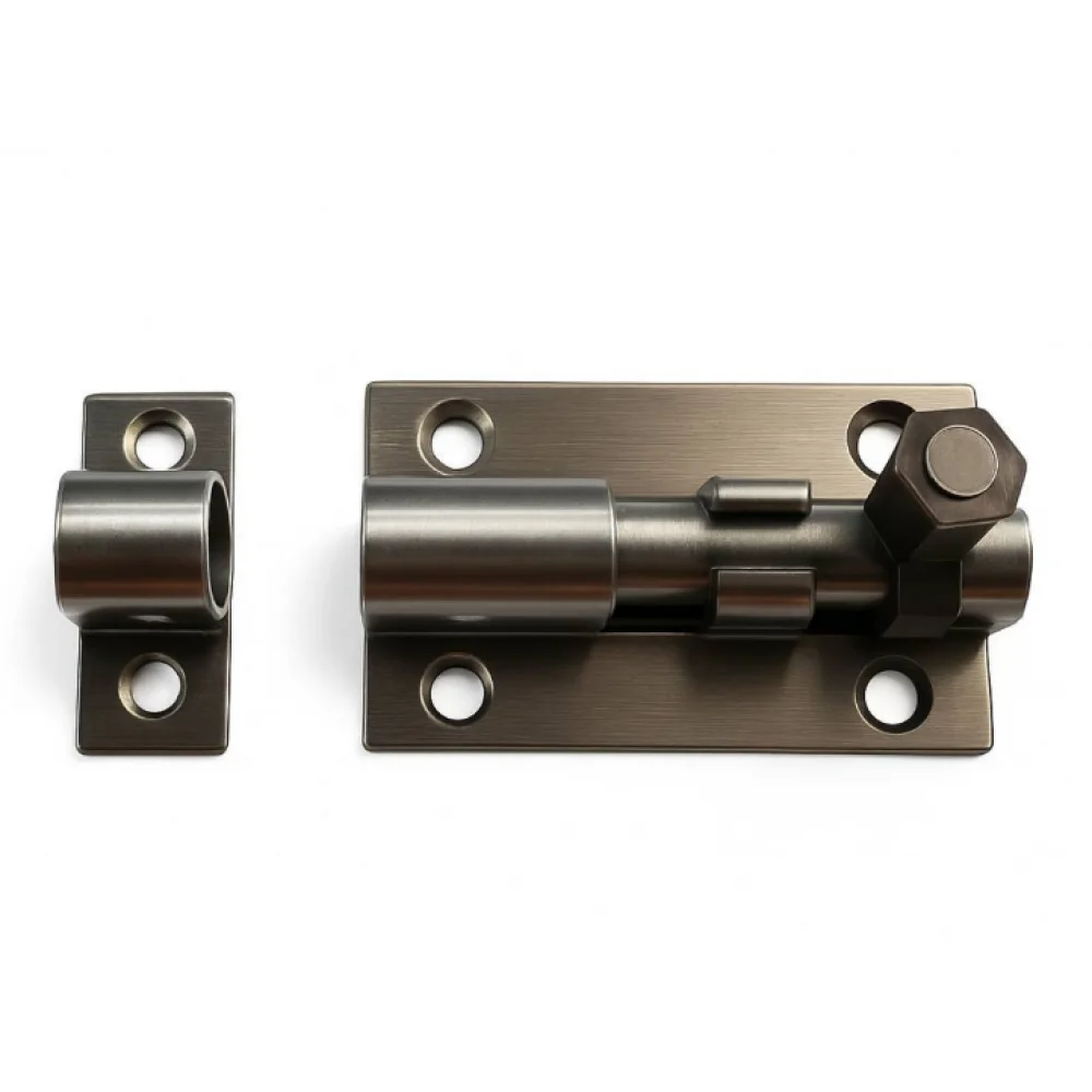 Шпингалет для дверей і вікон ХЗШП накладний 60 мм квадрат Бронзовий (DZ1197)