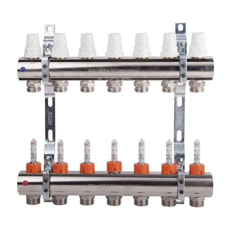 Коллектор Icma 1" 7 выходов с расходомерами №K013