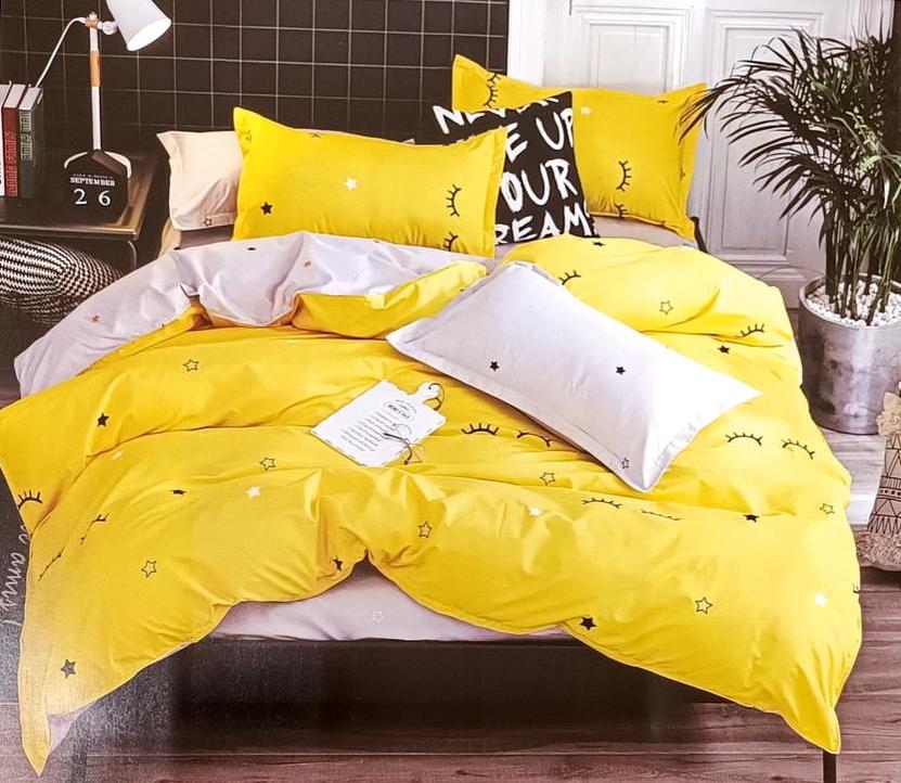 Комплект постельного белья Luna Home Звездочка полуторный хлопок 9984766 Желтый (DR010375)