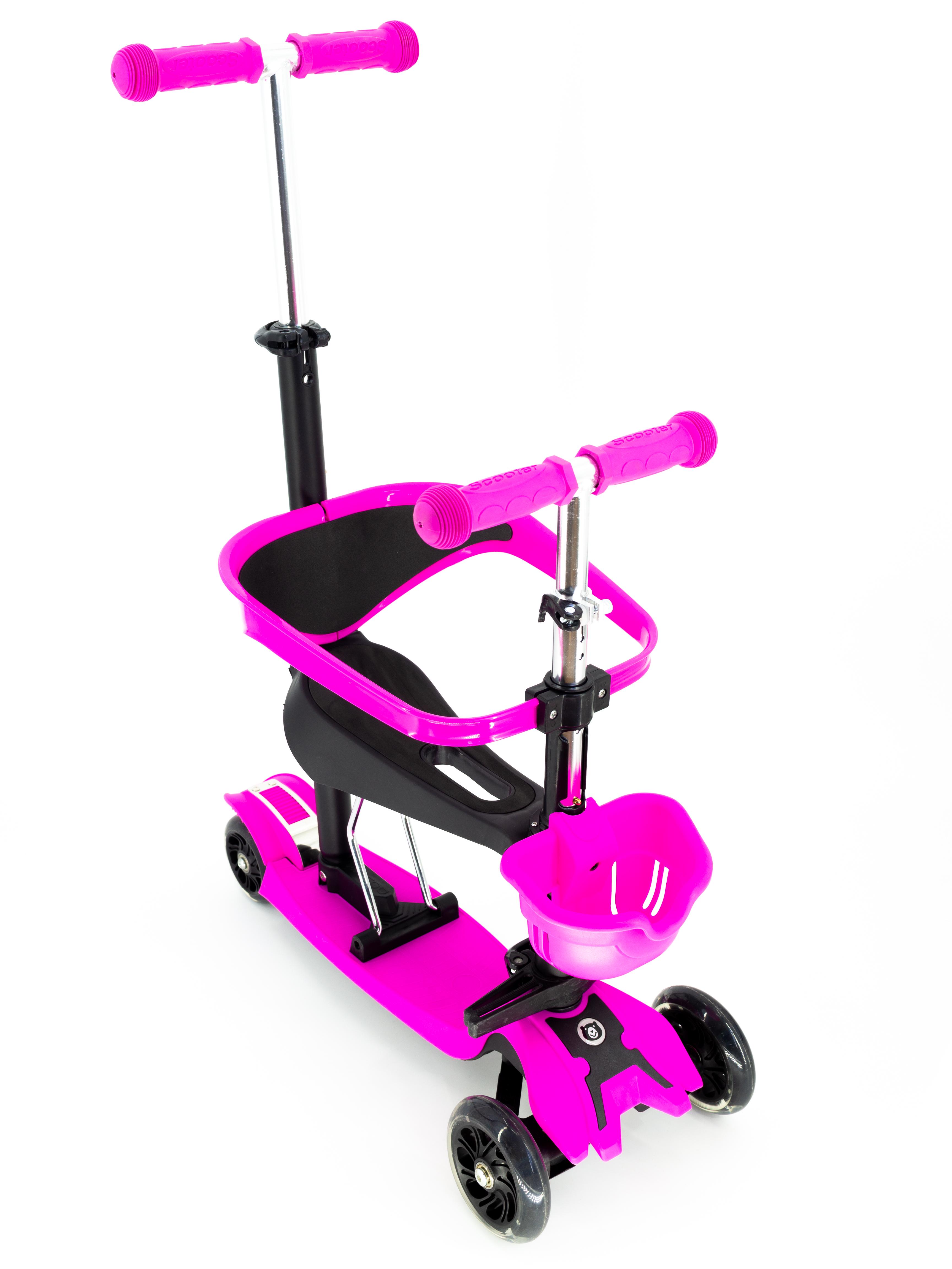 Самокат со спинкой и бортиком Scooter Pro BM5 Фиолетовий (7562803)