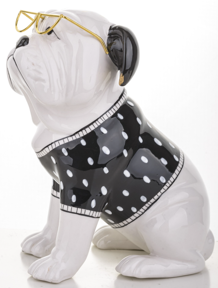 Статуетка декоративна керамічна ART-POL Бульдог в окулярах (141486) - фото 2