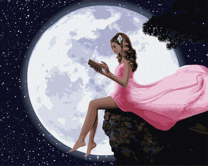 Картина по номерам Идейка Чтение под луной 40х50 см (KHO4787)