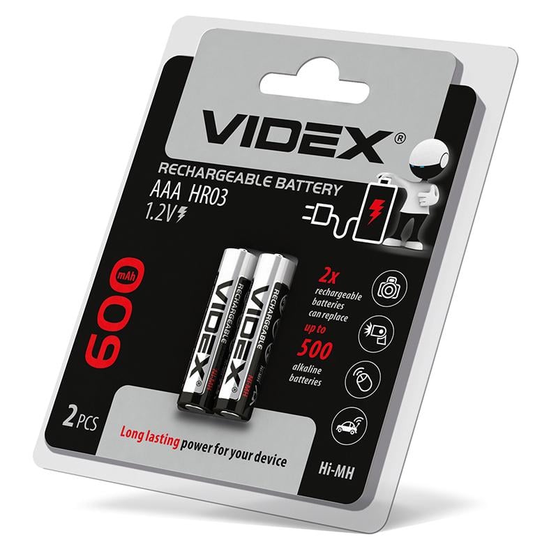 Аккумулятор Videx HR03/AAA 600 mAh (HR03/600/2DB)