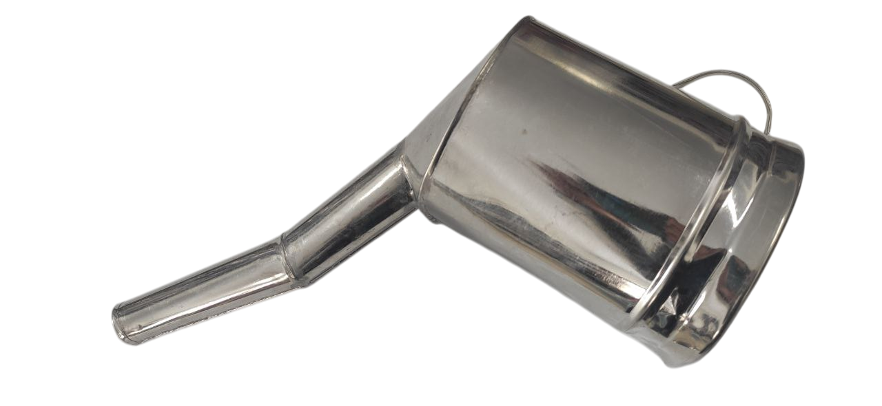 Лійка металева для ДП з латунною сіткою носик кривий d 25 мм (020440Д3)