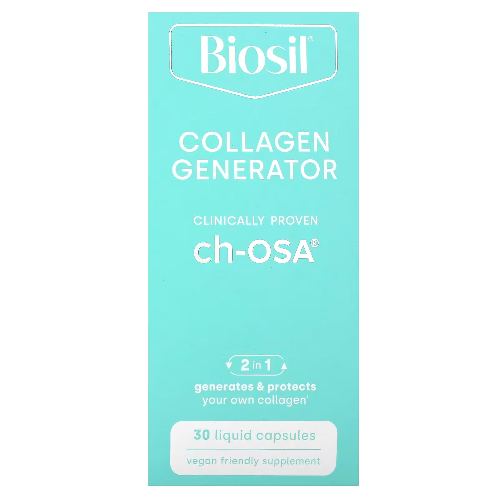 Добавка BioSil Collagen Generator Advanced Collagen Generator для вироблення колагену 30 веганських капсул з рідиною