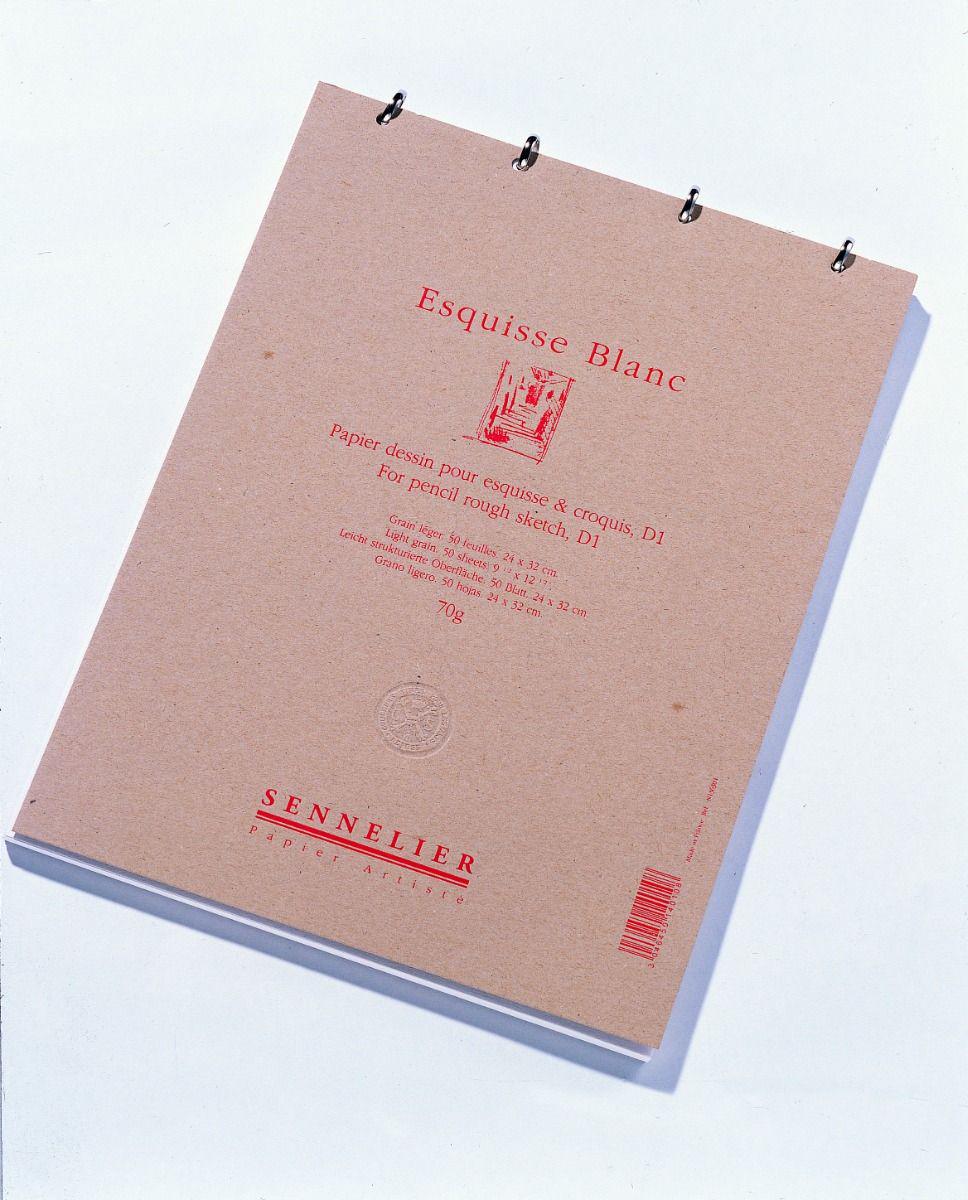 Скетчбук для эскизов на металлических кольцах Esquisse Sennelier 90 г/м2 50 листов 16х24 см