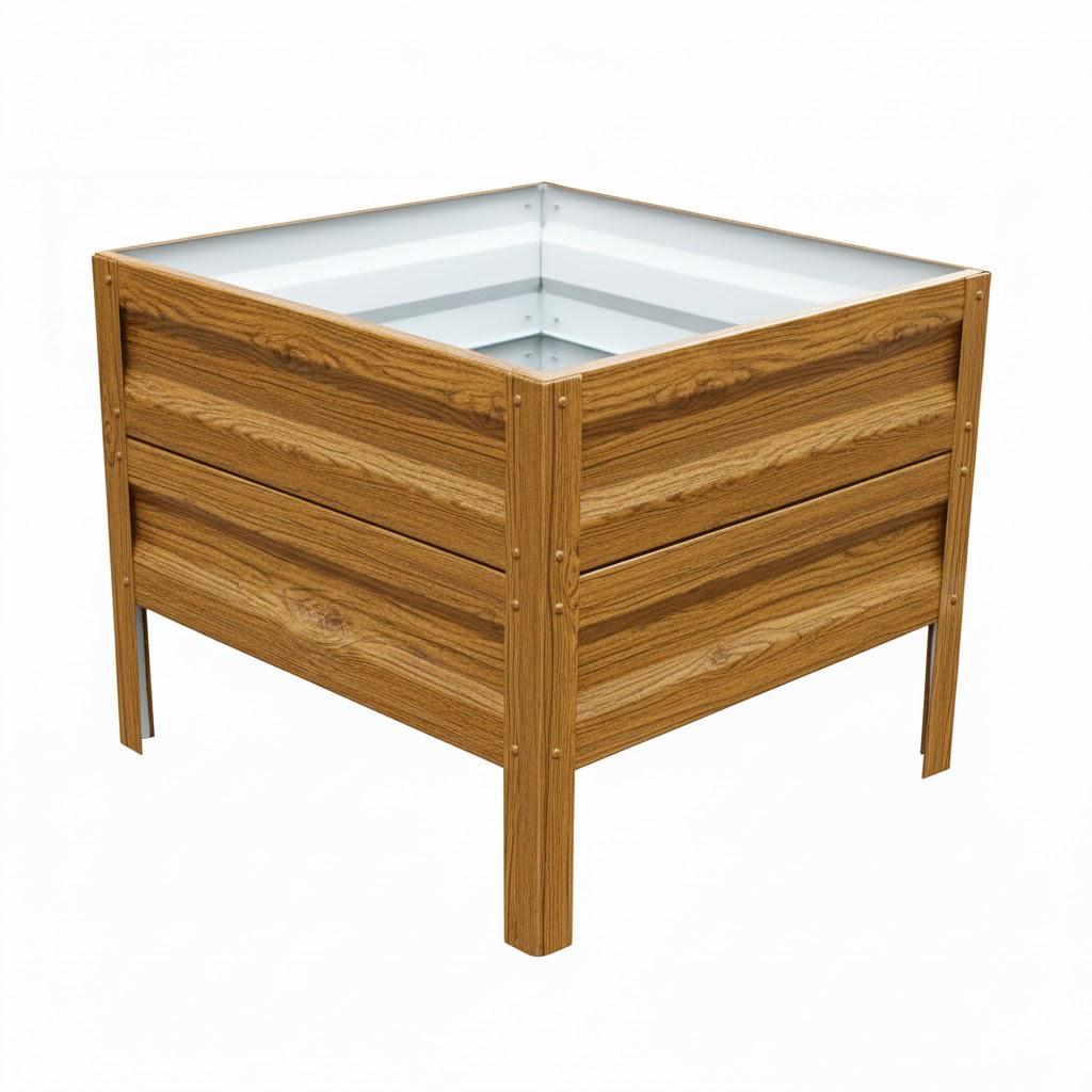 Грядка оцинкована SIMBUD 0,7х0,7х0,4 м Золотий дуб 3д