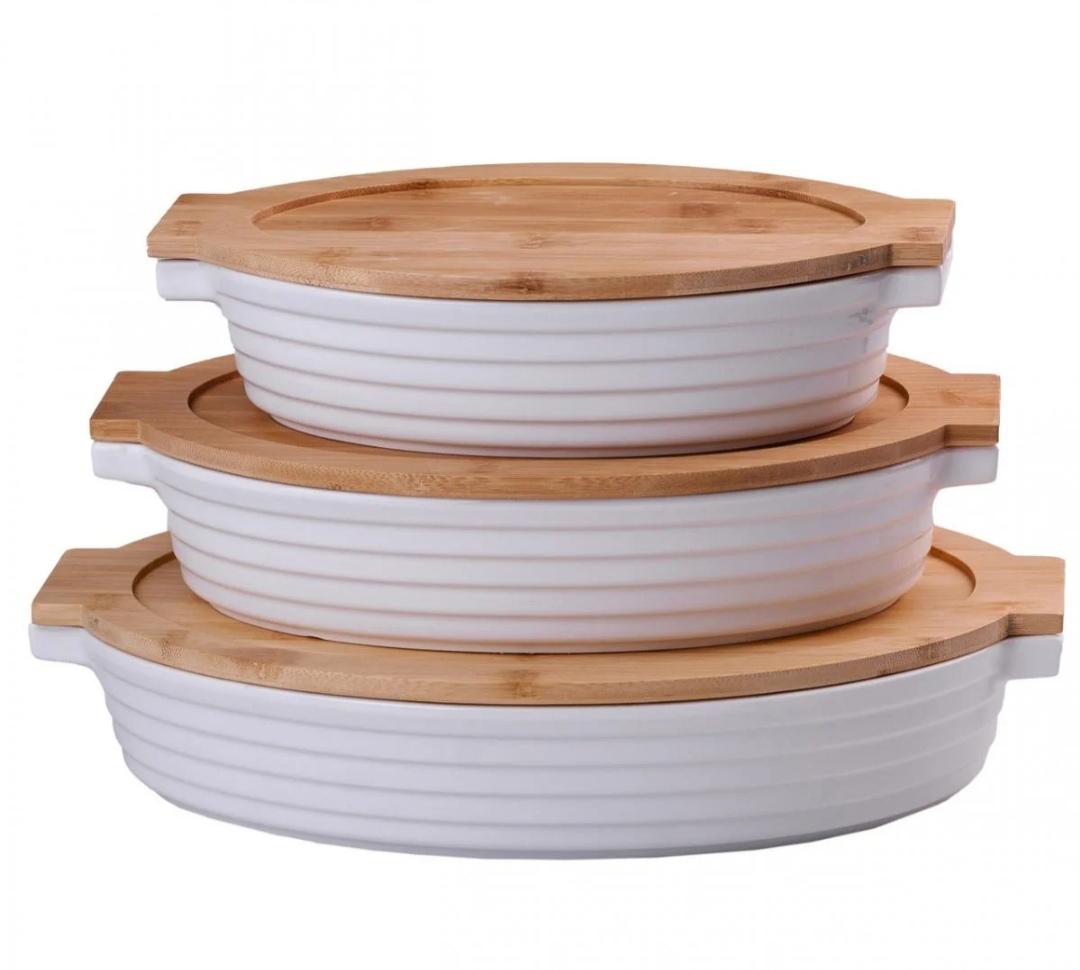 Набор блюд для запекания TS Kitchen HP475 с крышками керамика 1,8/1,3/1 л (HP475)