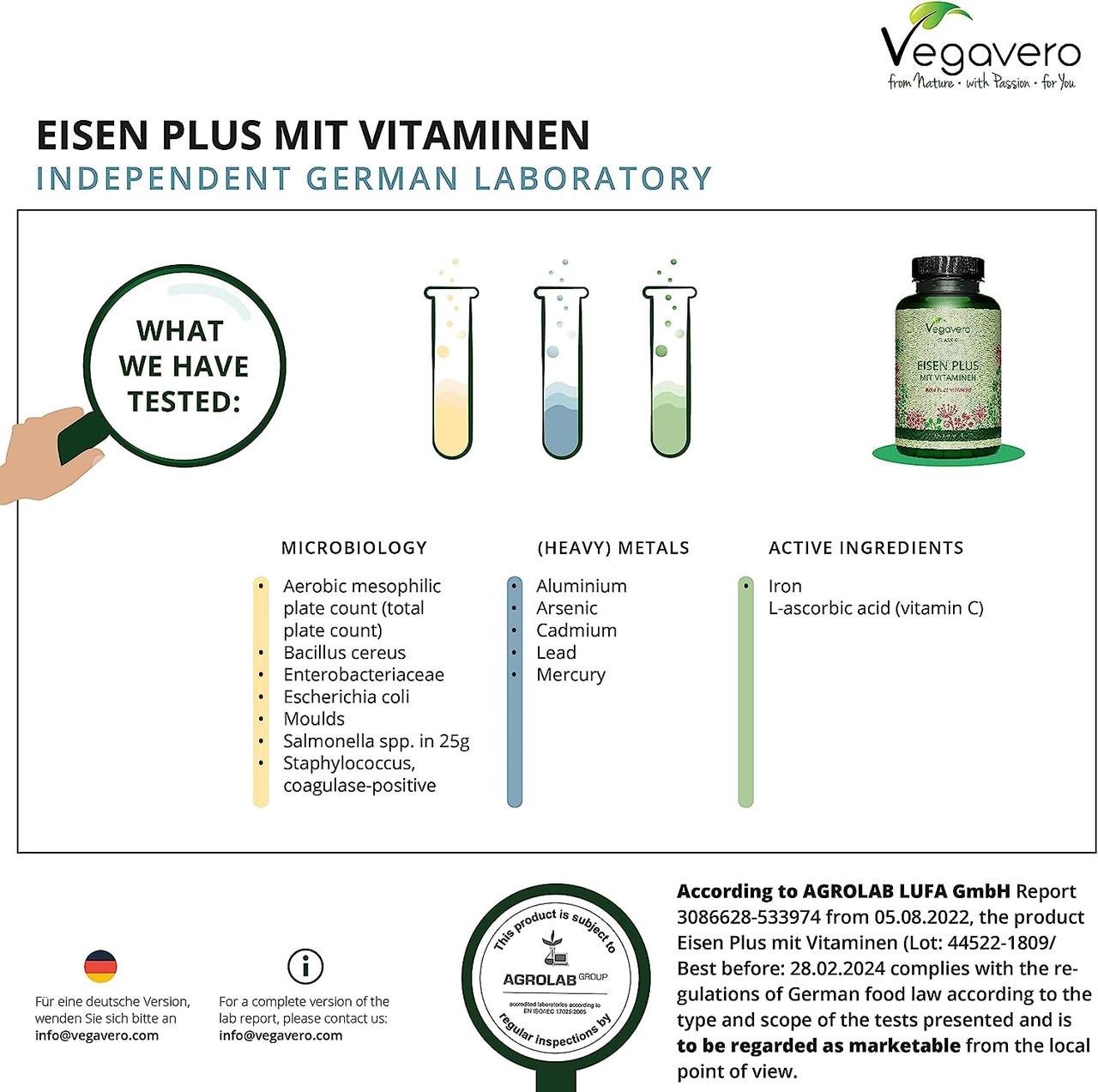 Витамины для сердечно-сосудистой системы Vegavero Железо 14 мг с витамином С/фолиевой кислотой B9 120 капс. (50094338) - фото 3 Витамины для сердечно-сосудистой системы Vegavero Железо 14 мг с витамином С/фолиевой кислотой B9 120 капс. (50094338) - фото 3