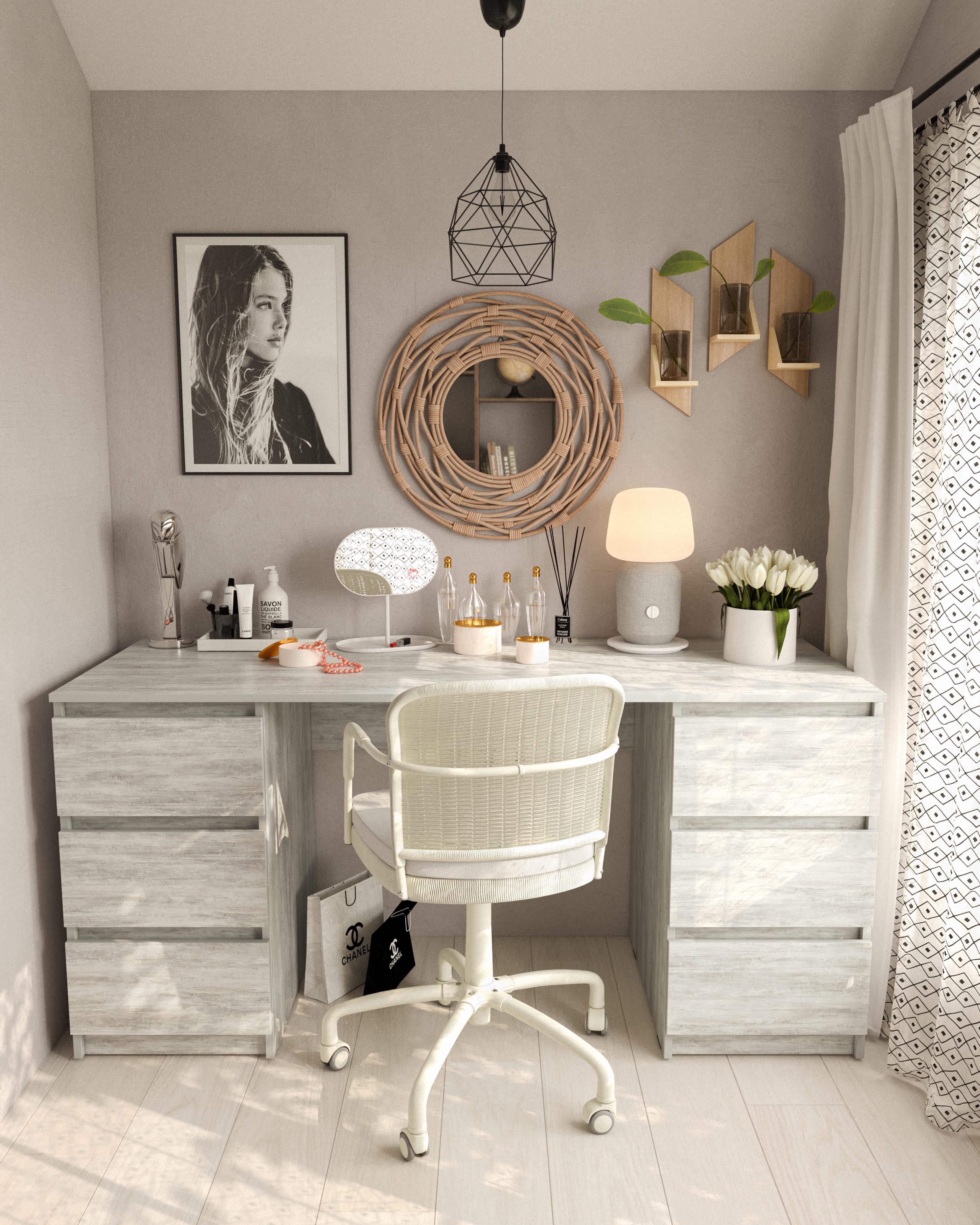 Стол Moreli компьютерный с двумя тумбами T-228 Бетон