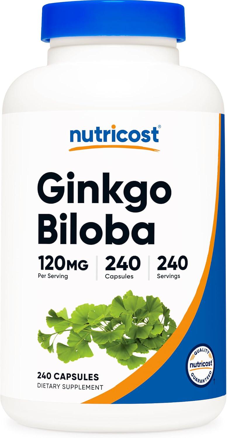Екстракт листя гінкго білоба Nutricost Ginkgo Biloba 120 мг 240 кап.