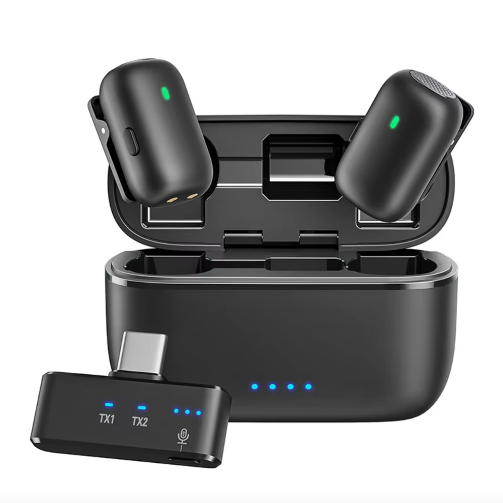 Микрофон петличный беспроводной Savetek M19 для телефонов из Type-C с адаптером Type-C на Lightning Black (115102390)