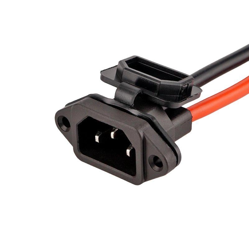 Гнездо сетевое С14 монтажное 3pin с проводом и крышкой (A167019)