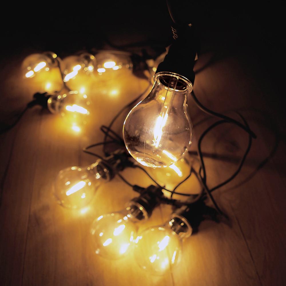 Гирлянда уличная ретро Белт-Лайт 10 несъемных LED ламп 5 м и провод 3 м IP44 220 В Белый теплый (38-8936)