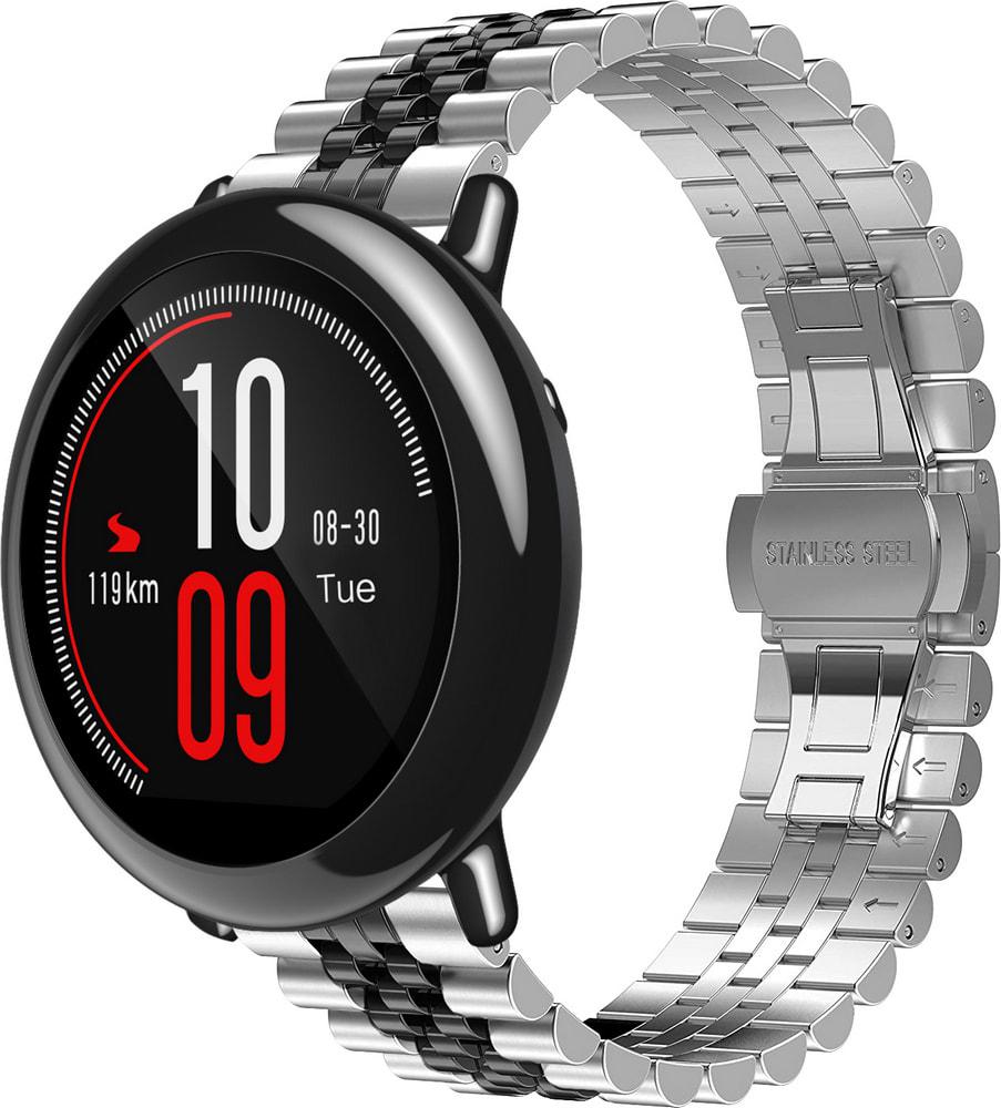 Браслет металлический Stech Line для Amazfit Pace Silver Black (29154-69)