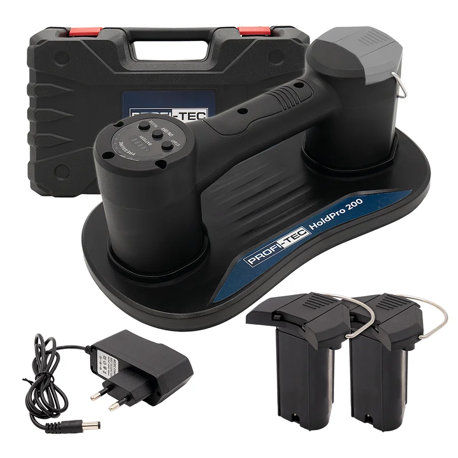 Присоска для укладки аккумуляторной плитки PROFI-TEC HoldPro 200 2х12 В/1,5 Ач зарядное устройство (PH00433)