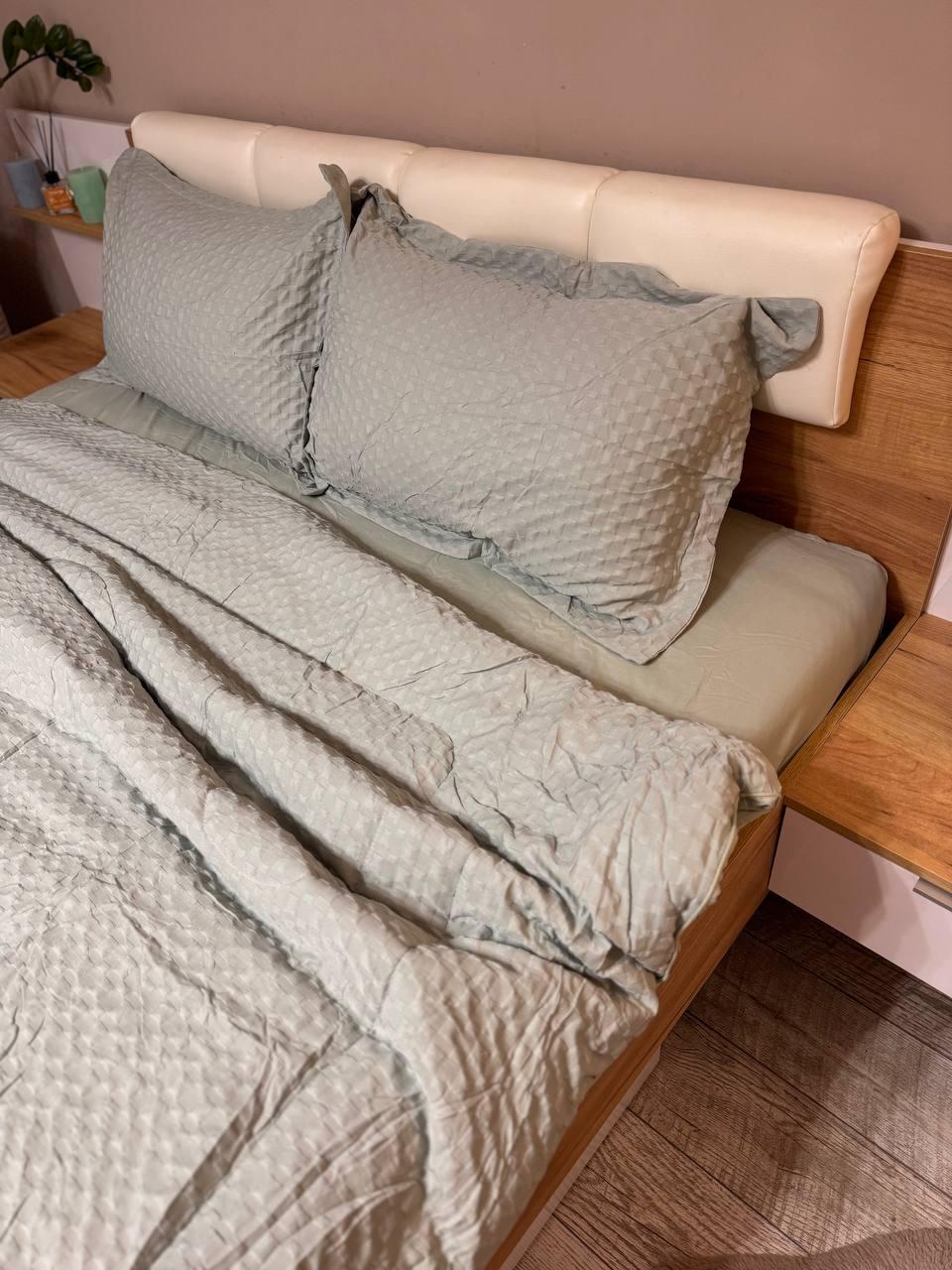 Постільна білизна з ковдрою сатин євро 200х230 см наволочки 50х70 см 2 шт. Сірий (Д-Al-sat-kovdra-001-04) - фото 5 Постільна білизна з ковдрою сатин євро 200х230 см наволочки 50х70 см 2 шт. Сірий (Д-Al-sat-kovdra-001-04) - фото 5