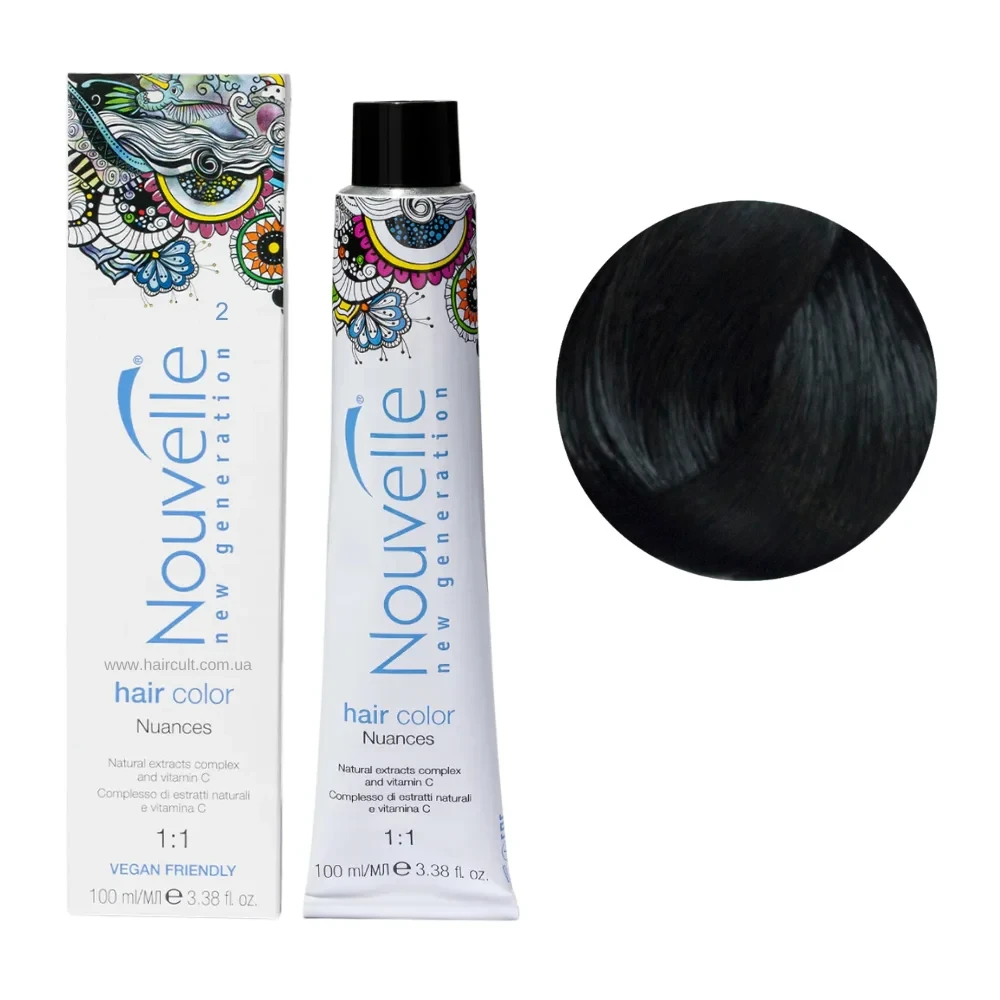 Краска для волос Nouvelle Hair Color 2 Очень темно-коричневая 100 мл