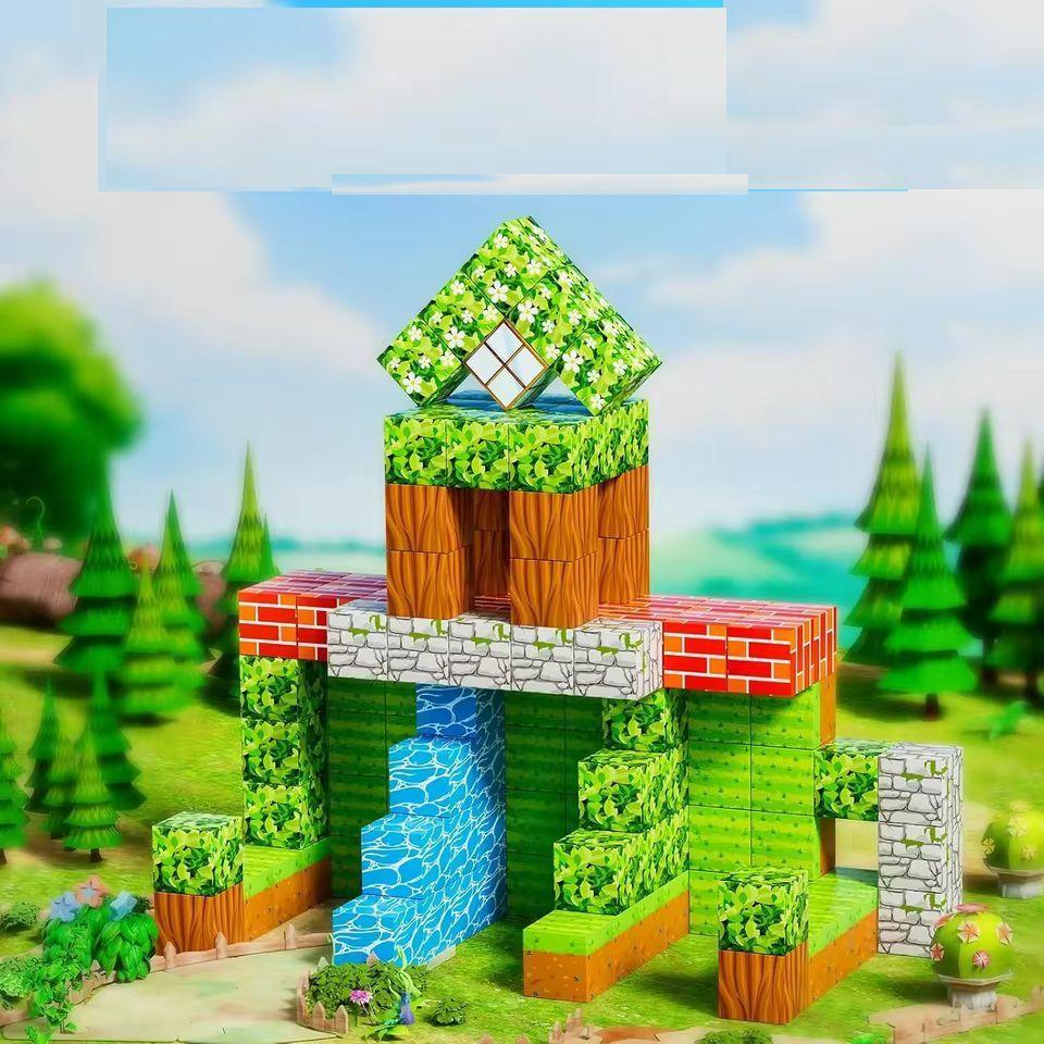 Конструктор магнітний My World minecraft цегляний будинок із річкою 100 блоків (551) - фото 4 Конструктор магнітний My World minecraft цегляний будинок із річкою 100 блоків (551) - фото 4