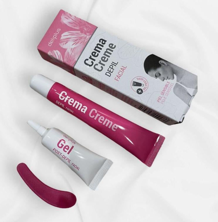 Крем для депіляції обличчя Deliplus 20 мл шпатель та заспокоюючий гель у комплекті (445192028)
