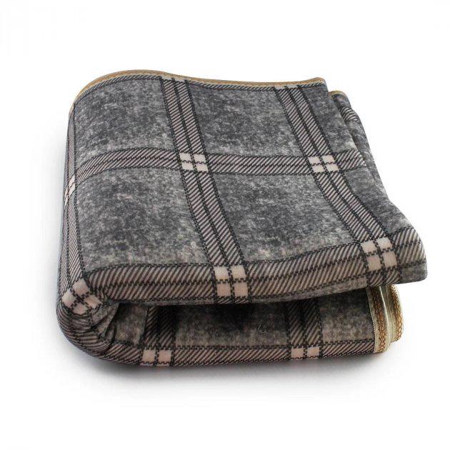 Электропростынь с сумкой Electric blanket 150x120 см клетчатая Серый