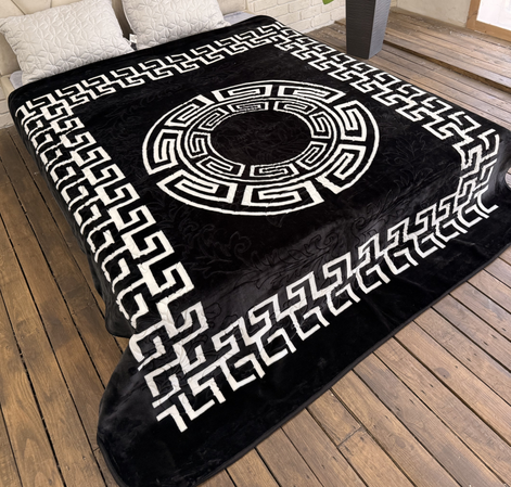 Плед-покрывало евро флис Узор 240х220 см Черный (K-BlackPattern/E) - фото 3