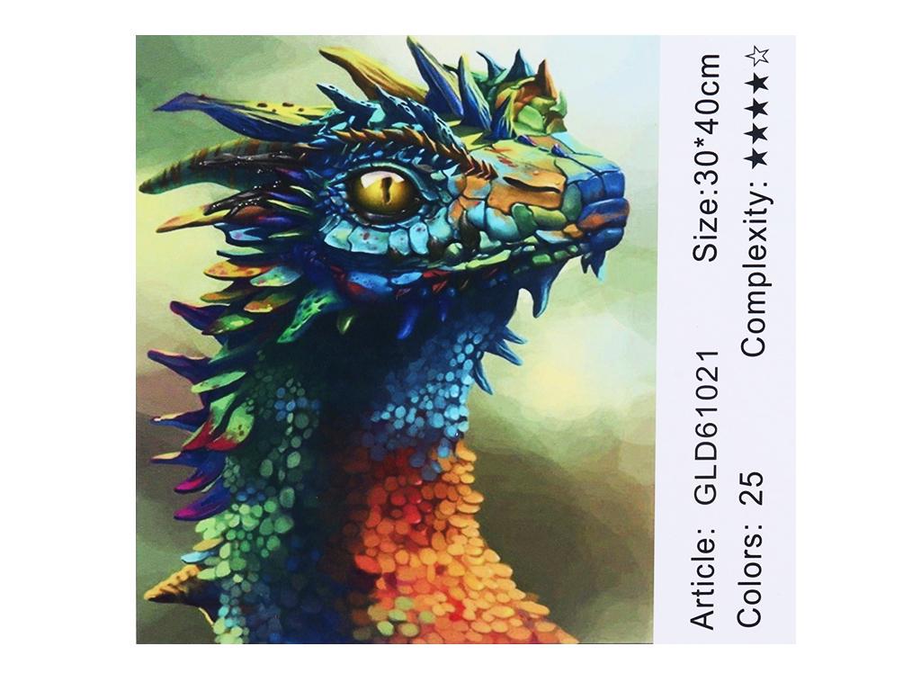 Алмазна мозаїка за номерами Josef Otten Кольоровий дракон 61021_BGLD 30x40 см (MTT-177638) - фото 2