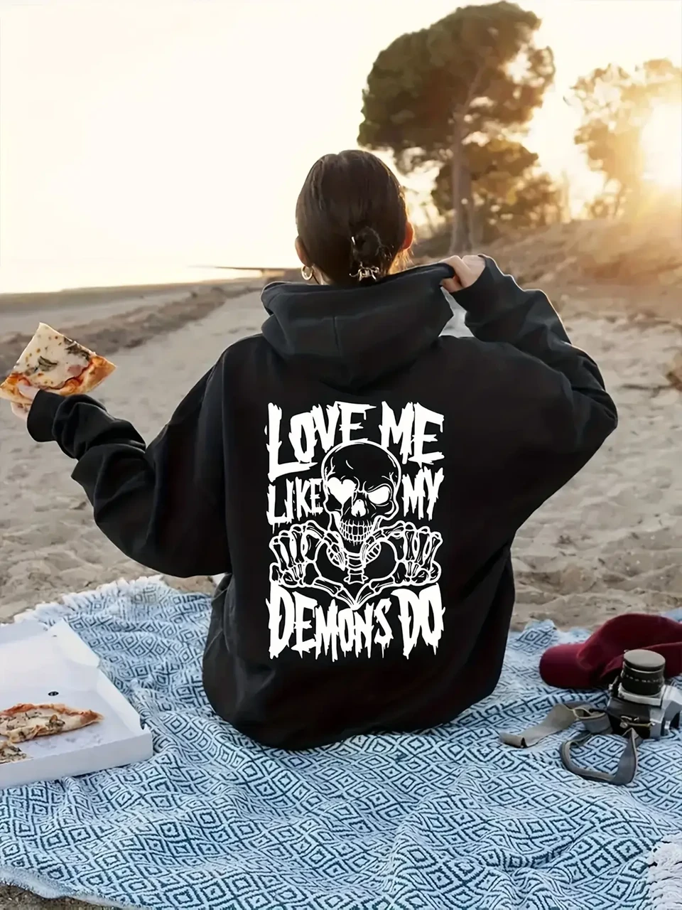 Худі жіноче з принтом Pin-000-2746 XXL Чорний (2700322435)