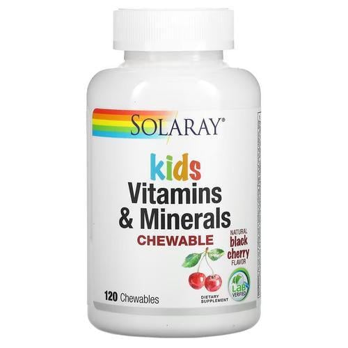 Мультивитамины для детей Solaray Kids Vitamins & Minerals 120 Chewables (SOR-04797)