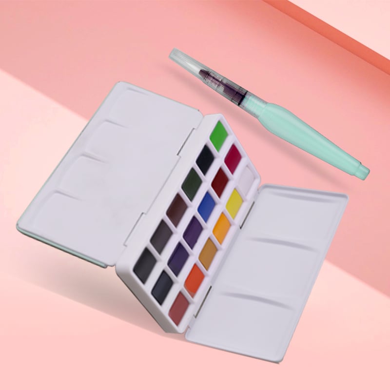 Акварельные краски MIYA professional 18 цветов голубой - фото 7