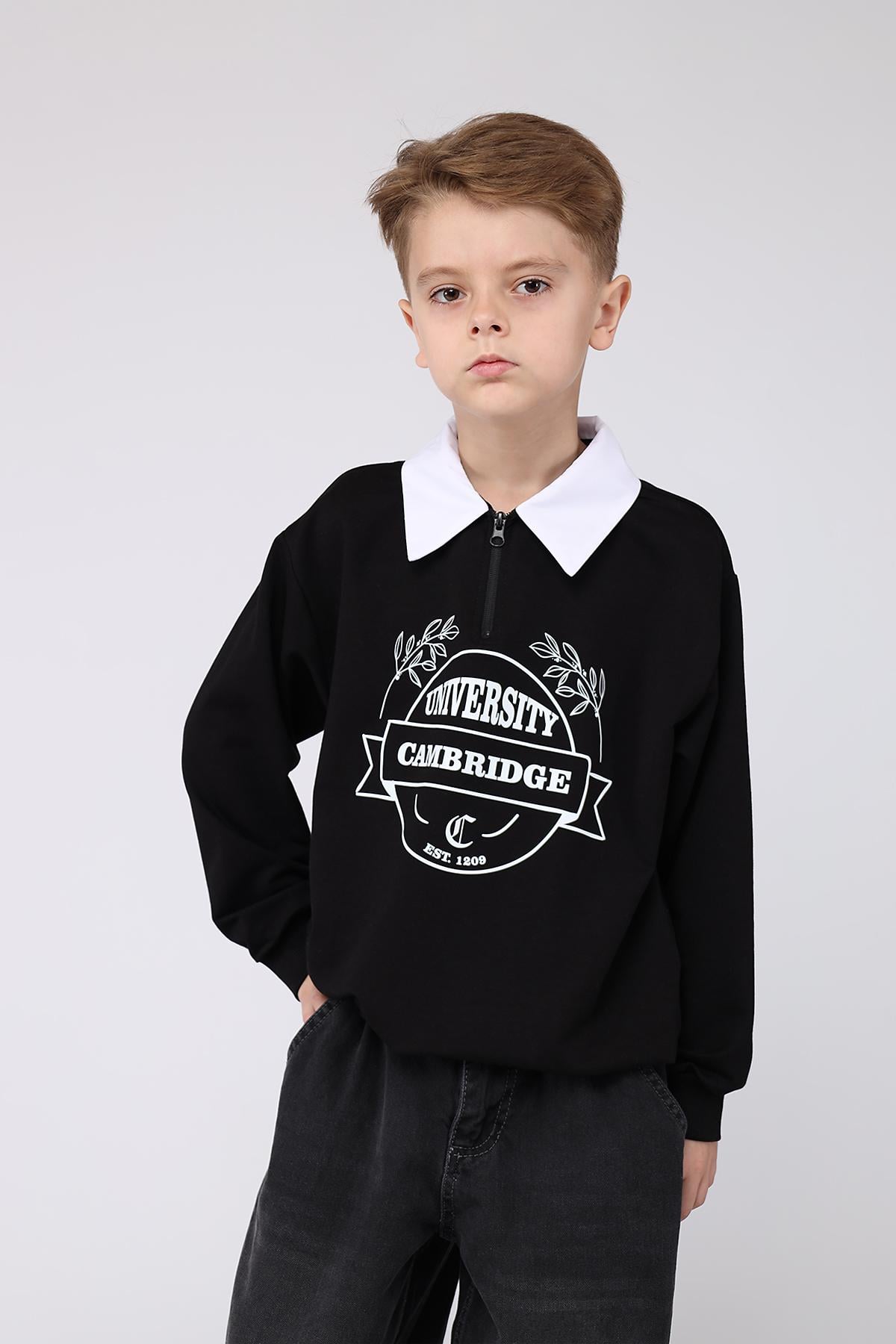 Джемпер-обманка для мальчика ЦБ-00279476 140 см Черный (28576166)