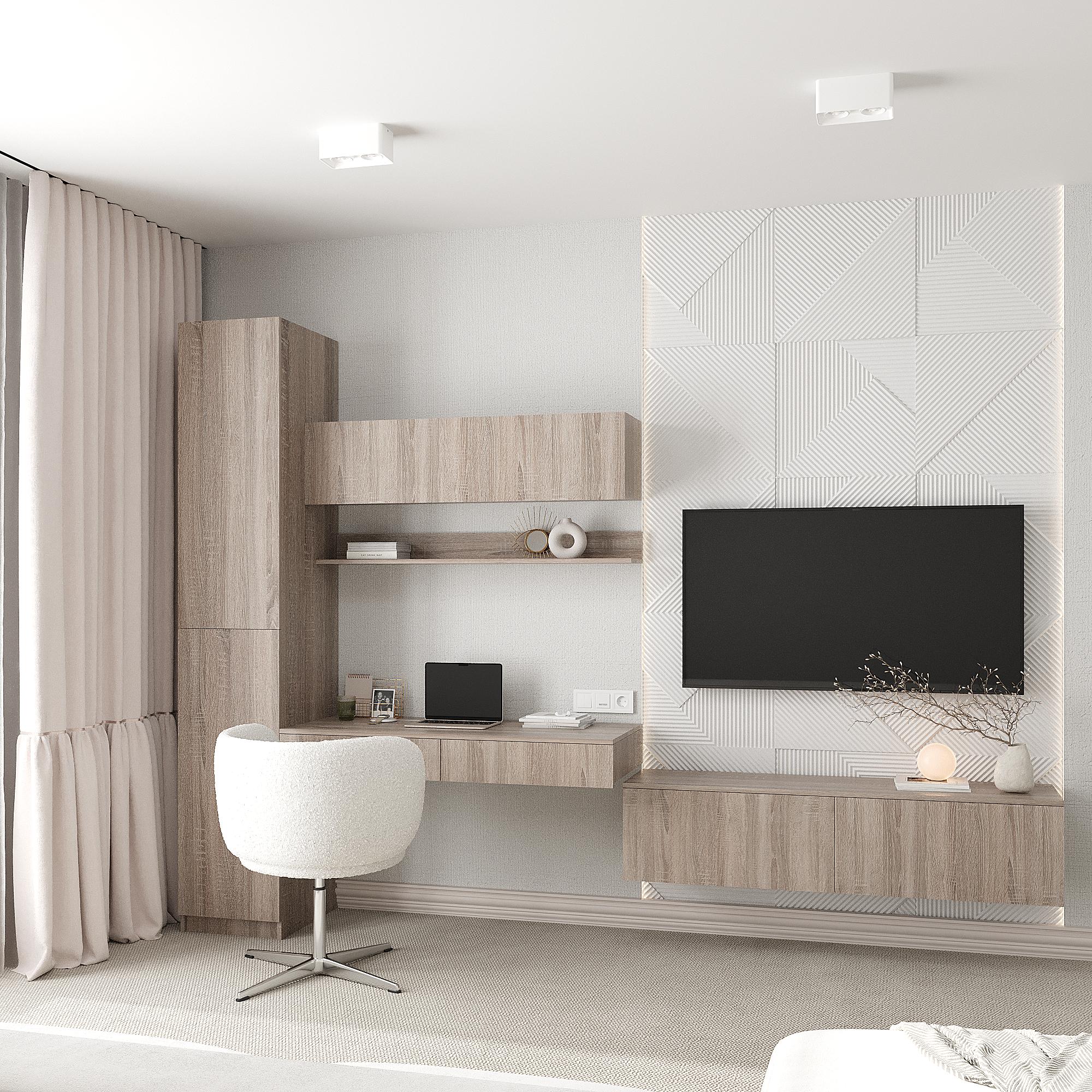 Комплект мебели Эйр пенал/стол подвесной/полка/тумба Дуб сонома трюфель (28546846)