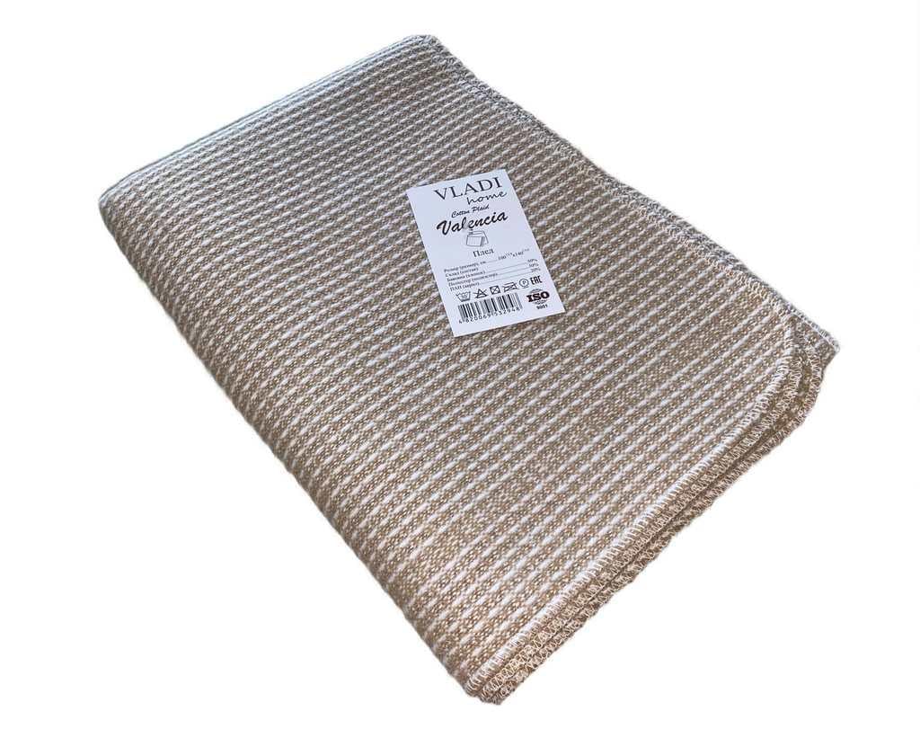 Плед хлопковый Vladi Валенсия Верона 100х140 см Белый/Бежевый (bd276886)