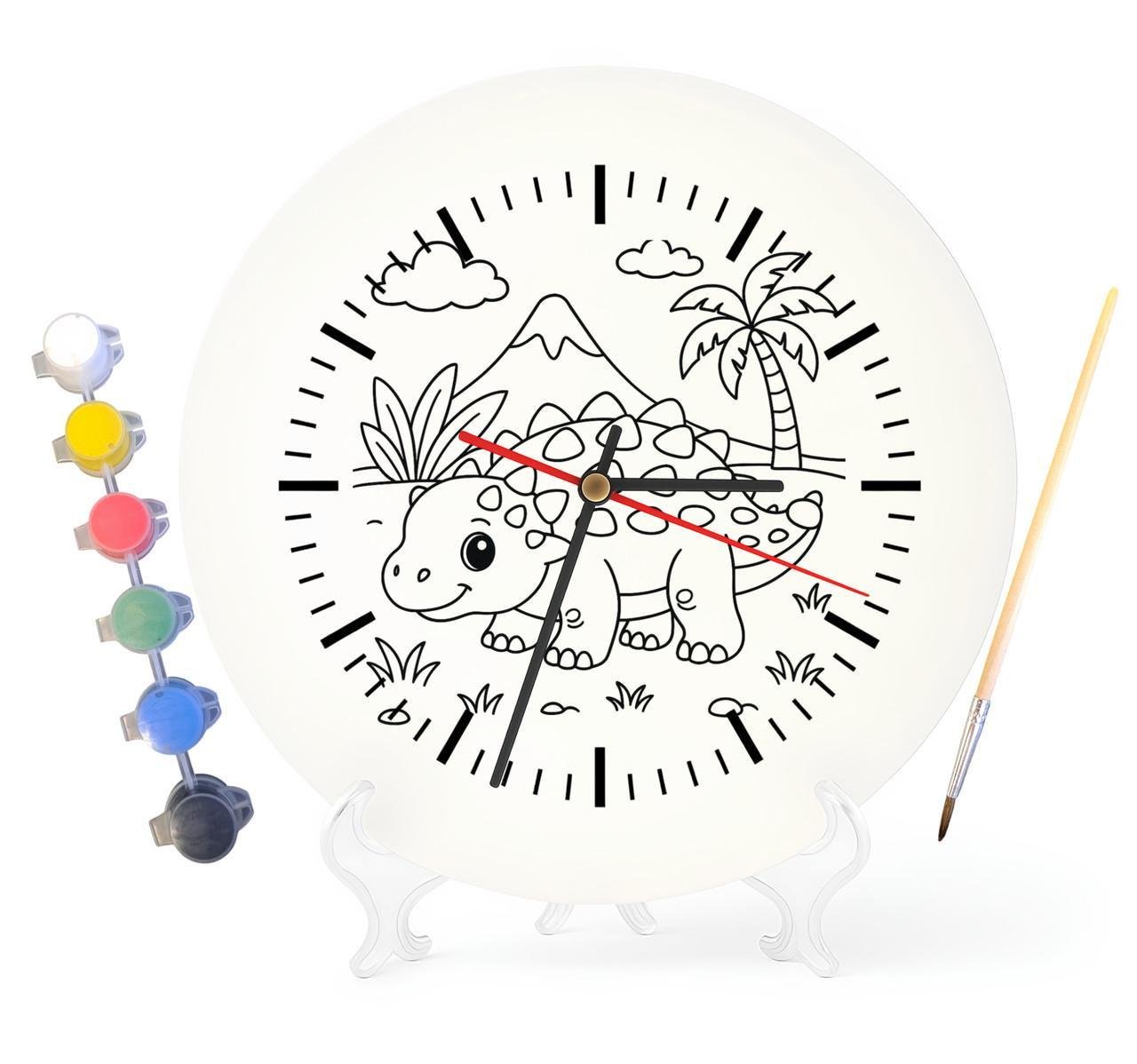Детский набор для творчества часы раскраска Динозавр 30 см (Г0051)