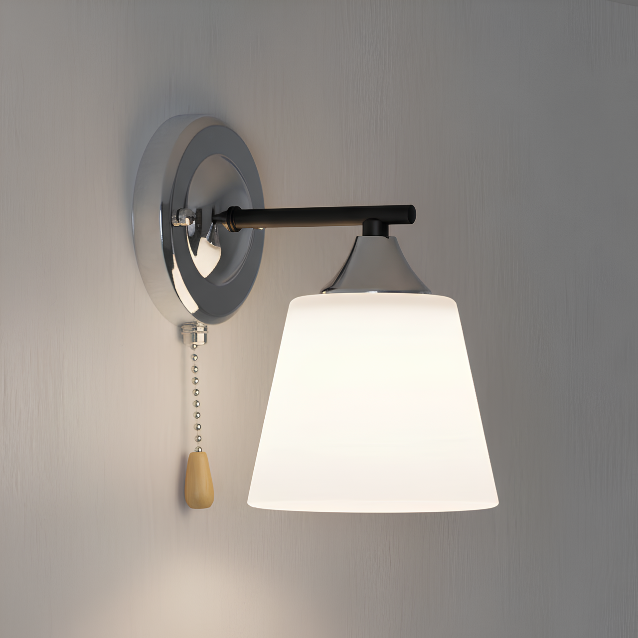 Бра Valeso в стиле минимализм под одну лампу Е27 Черный/Хром (K2311/1W)