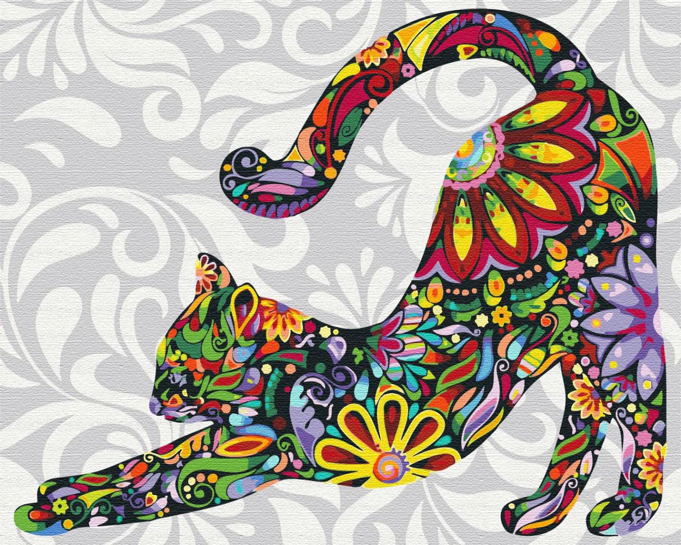 Картина по номерам Brushme Цветочная киска 40x50 см (BS21213)